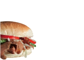 Broodje gevuld met doner, salade en saus